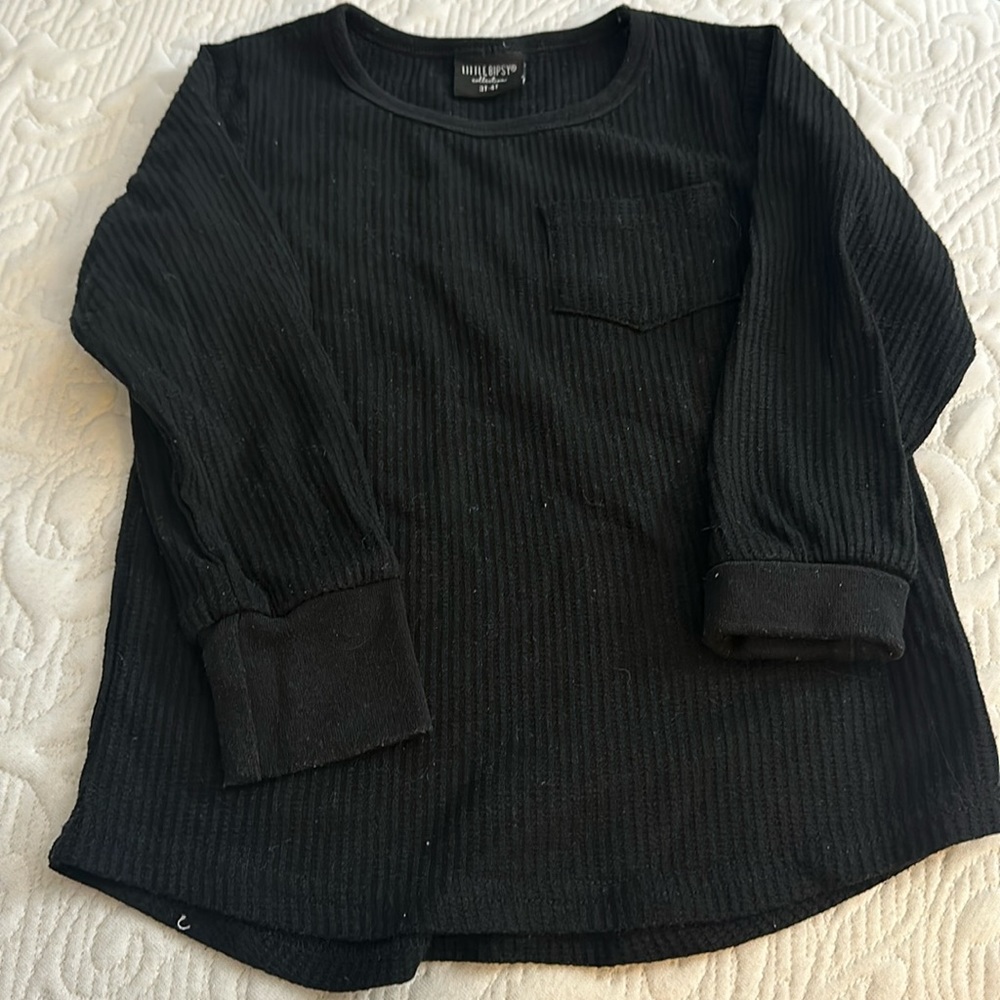 Little Bipsy 3-4T black thermal shirt